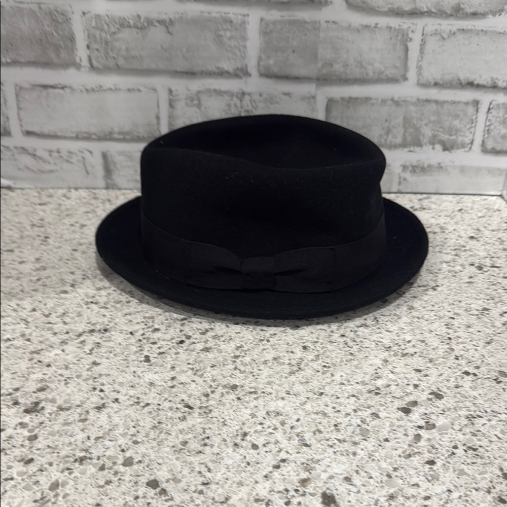 Bigalli Black 100% Wool Water Repellent Fedora Hat